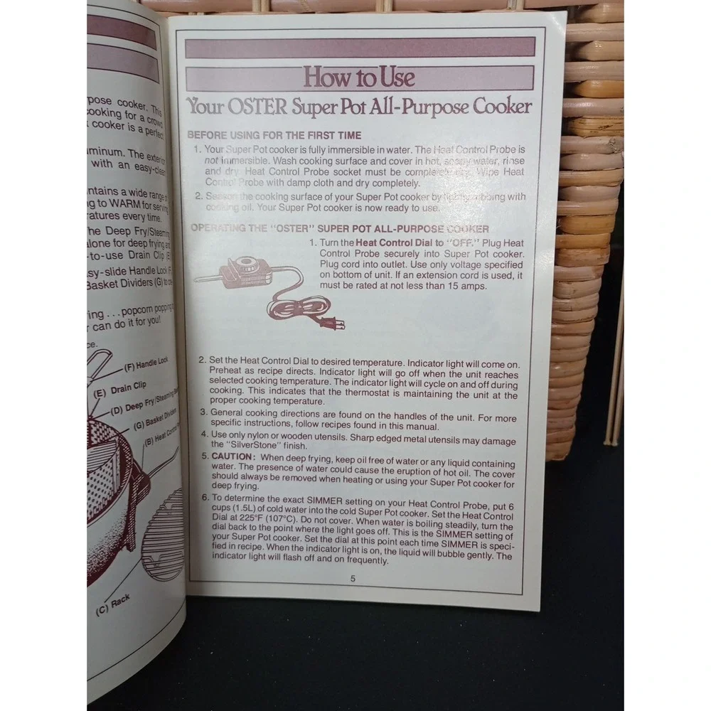 Oster Super Pot Electric Cooker Recipes And Instructions‎ Booklet ONLY